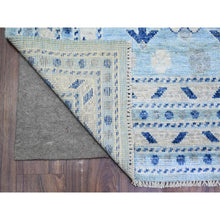 Load image into Gallery viewer, 6&#39;1&quot;x9&#39; Light Blue, Soft Wool Hand Knotted, Anatolian Village Inspired With Large Elements Design Natural Dyes, Oriental Rug FWR439572