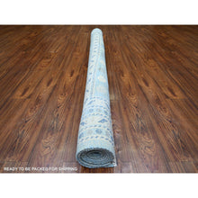 Load image into Gallery viewer, 6&#39;1&quot;x9&#39; Light Blue, Soft Wool Hand Knotted, Anatolian Village Inspired With Large Elements Design Natural Dyes, Oriental Rug FWR439572
