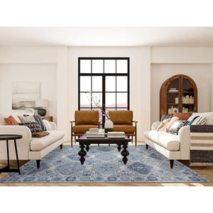 8'x9'7" Ivory, Vegetable Dyes Extra Soft Wool, Hand Knotted Anatolian Village Inspired With Geometric Medallions Design, Oriental Rug FWR439578
