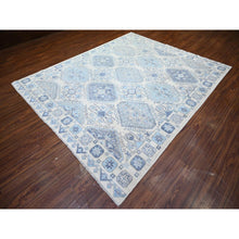 Load image into Gallery viewer, 8&#39;x9&#39;7&quot; Ivory, Vegetable Dyes Extra Soft Wool, Hand Knotted Anatolian Village Inspired With Geometric Medallions Design, Oriental Rug FWR439578
