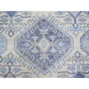 8'x9'7" Ivory, Vegetable Dyes Extra Soft Wool, Hand Knotted Anatolian Village Inspired With Geometric Medallions Design, Oriental Rug FWR439578