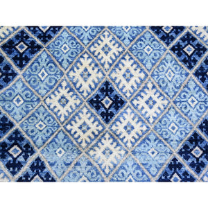 8'9"x11'9" Little Boy Blue, Anatolian Village Inspired With Repetitive Geometric Pattern Natural Dyes, Soft And Shiny Wool Hand Knotted, Oriental Rug FWR439584