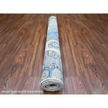 Load image into Gallery viewer, 4&#39;1&quot;x6&#39; Ivory, Vegetable Dyes Soft Wool, Hand Knotted Anatolian Village Inspired with Geometric Design, Oriental Rug FWR439602