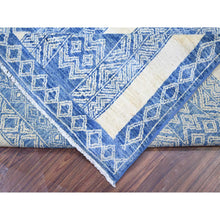 Load image into Gallery viewer, 8&#39;1&quot;x9&#39;9&quot; Dutch Blue, Fine Peshawar With Intricate Geometric Motifs Densely Woven, Organic Wool Hand Knotted, Oriental Rug FWR439644