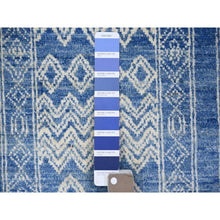 Load image into Gallery viewer, 8&#39;1&quot;x9&#39;9&quot; Dutch Blue, Fine Peshawar With Intricate Geometric Motifs Densely Woven, Organic Wool Hand Knotted, Oriental Rug FWR439644