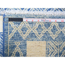 Load image into Gallery viewer, 8&#39;1&quot;x9&#39;9&quot; Dutch Blue, Fine Peshawar With Intricate Geometric Motifs Densely Woven, Organic Wool Hand Knotted, Oriental Rug FWR439644