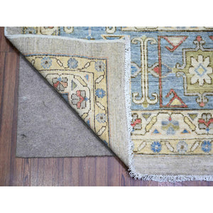 10'1"x13' Abalone Gray, Vegetable Dyes Natural Wool, Hand Knotted Finer Peshawar Bakshaish Medallion Open Field Design, Dense Weave, Oriental Rug FWR439650