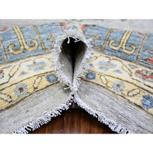 Load image into Gallery viewer, 10&#39;1&quot;x13&#39; Abalone Gray, Vegetable Dyes Natural Wool, Hand Knotted Finer Peshawar Bakshaish Medallion Open Field Design, Dense Weave, Oriental Rug FWR439650