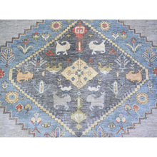 Load image into Gallery viewer, 10&#39;1&quot;x13&#39; Abalone Gray, Vegetable Dyes Natural Wool, Hand Knotted Finer Peshawar Bakshaish Medallion Open Field Design, Dense Weave, Oriental Rug FWR439650