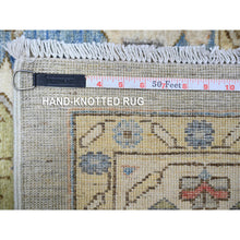 Load image into Gallery viewer, 10&#39;1&quot;x13&#39; Abalone Gray, Vegetable Dyes Natural Wool, Hand Knotted Finer Peshawar Bakshaish Medallion Open Field Design, Dense Weave, Oriental Rug FWR439650