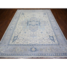 Load image into Gallery viewer, 7&#39;10&quot;x9&#39;7&quot; Ivory, Stone Washed Peshawar With Serapi Heriz Design, Organic Wool Hand Knotted, Oriental Rug FWR439674