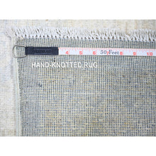 Load image into Gallery viewer, 11&#39;9&quot;x14&#39;3&quot; Ice Gray, Natural Wool Hand Knotted, White Wash Peshawar With All Over Medallions Heavily Washed, Oversized Oriental Rug FWR439680