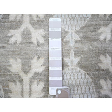 Load image into Gallery viewer, 11&#39;2&quot;x14&#39;3&quot; Stone Gray, Washed Out Peshawar With Khotan And Samarkand Inspired Pomegranate Design, Hand Knotted, Pure Wool, Oversized Oriental Rug FWR439686