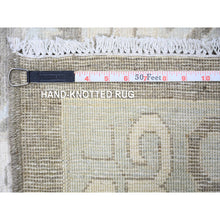 Load image into Gallery viewer, 11&#39;2&quot;x14&#39;3&quot; Stone Gray, Washed Out Peshawar With Khotan And Samarkand Inspired Pomegranate Design, Hand Knotted, Pure Wool, Oversized Oriental Rug FWR439686