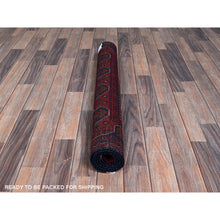 Load image into Gallery viewer, 3&#39;3&quot;x4&#39;10&quot; Ruby Red, Afghan Khamyab With Geometric Pattern, Hand Knotted, Soft And Velvety Wool, Vegetable Dyes, Oriental Rug FWR4392