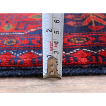 Load image into Gallery viewer, 3&#39;3&quot;x4&#39;10&quot; Ruby Red, Afghan Khamyab With Geometric Pattern, Hand Knotted, Soft And Velvety Wool, Vegetable Dyes, Oriental Rug FWR4392