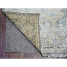 Load image into Gallery viewer, 3&#39;x15&#39;9&quot; Olive Gray, Hand Knotted Afghan Angora Oushak With All Over Motifs, Vegetable Dyes, Pure Wool, Xl Runner Oriental Rug FWR439800