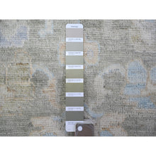 Load image into Gallery viewer, 3&#39;x15&#39;9&quot; Olive Gray, Hand Knotted Afghan Angora Oushak With All Over Motifs, Vegetable Dyes, Pure Wool, Xl Runner Oriental Rug FWR439800