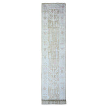 Load image into Gallery viewer, 2&#39;9&quot;x19&#39; Faded Brown, Afghan Angora Oushak with Willow and Cypress Tree Design, Vegetable Dyes, Soft Wool, Hand Knotted, XL Runner Oriental Rug FWR439830