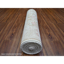 Load image into Gallery viewer, 2&#39;9&quot;x19&#39; Faded Brown, Afghan Angora Oushak With Willow And Cypress Tree Design, Vegetable Dyes, Soft Wool, Hand Knotted, Xl Runner Oriental Rug FWR439830