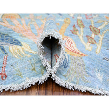 Load image into Gallery viewer, 8&#39;3&quot;x8&#39;3&quot; Little Boy Blue, Afghan Peshawar With Birds Of Paradise Natural Dyes, Organic Wool Hand Knotted, Round Oriental Rug FWR439944