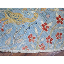 Load image into Gallery viewer, 8&#39;3&quot;x8&#39;3&quot; Little Boy Blue, Afghan Peshawar With Birds Of Paradise Natural Dyes, Organic Wool Hand Knotted, Round Oriental Rug FWR439944