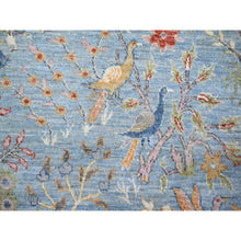 Load image into Gallery viewer, 8&#39;3&quot;x8&#39;3&quot; Little Boy Blue, Afghan Peshawar With Birds Of Paradise Natural Dyes, Organic Wool Hand Knotted, Round Oriental Rug FWR439944
