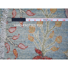Load image into Gallery viewer, 8&#39;3&quot;x8&#39;3&quot; Little Boy Blue, Afghan Peshawar With Birds Of Paradise Natural Dyes, Organic Wool Hand Knotted, Round Oriental Rug FWR439944