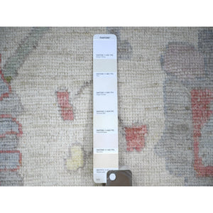 8'10"x11'8" Ivory, Afghan Angora Oushak With All Over Design Natural Dyes, Natural Wool Hand Knotted, Oriental Rug FWR440160