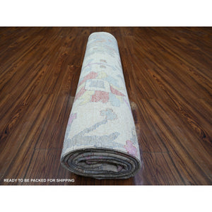 8'10"x11'8" Ivory, Afghan Angora Oushak With All Over Design Natural Dyes, Natural Wool Hand Knotted, Oriental Rug FWR440160