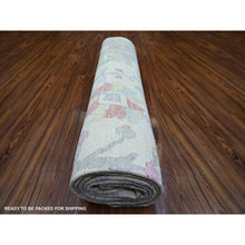 Load image into Gallery viewer, 8&#39;10&quot;x11&#39;8&quot; Ivory, Afghan Angora Oushak With All Over Design Natural Dyes, Natural Wool Hand Knotted, Oriental Rug FWR440160