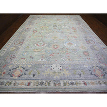 Load image into Gallery viewer, 11&#39;6&quot;x15&#39;7&quot; Pistachio Green, Afghan Angora Oushak With Floral Motifs, Vegetable Dyes, Extra Soft Wool, Hand Knotted, Oversized Oriental Rug FWR440298