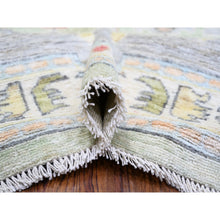 Load image into Gallery viewer, 11&#39;6&quot;x15&#39;7&quot; Pistachio Green, Afghan Angora Oushak With Floral Motifs, Vegetable Dyes, Extra Soft Wool, Hand Knotted, Oversized Oriental Rug FWR440298