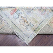 Load image into Gallery viewer, 11&#39;6&quot;x15&#39;7&quot; Pistachio Green, Afghan Angora Oushak With Floral Motifs, Vegetable Dyes, Extra Soft Wool, Hand Knotted, Oversized Oriental Rug FWR440298