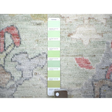 Load image into Gallery viewer, 11&#39;6&quot;x15&#39;7&quot; Pistachio Green, Afghan Angora Oushak With Floral Motifs, Vegetable Dyes, Extra Soft Wool, Hand Knotted, Oversized Oriental Rug FWR440298