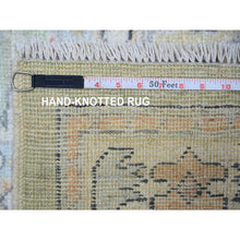 Load image into Gallery viewer, 11&#39;6&quot;x15&#39;7&quot; Pistachio Green, Afghan Angora Oushak With Floral Motifs, Vegetable Dyes, Extra Soft Wool, Hand Knotted, Oversized Oriental Rug FWR440298