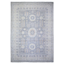 Load image into Gallery viewer, 10&#39;x14&#39;1&quot; Platinum Gray, Soft Wool Hand Knotted, Stone Washed Peshawar with Khotan Design, Oriental Rug FWR440382