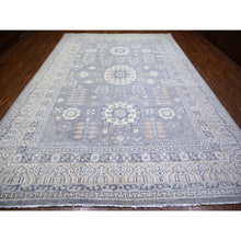 Load image into Gallery viewer, 10&#39;x14&#39;1&quot; Platinum Gray, Soft Wool Hand Knotted, Stone Washed Peshawar with Khotan Design, Oriental Rug FWR440382