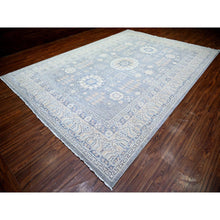 Load image into Gallery viewer, 10&#39;x14&#39;1&quot; Platinum Gray, Soft Wool Hand Knotted, Stone Washed Peshawar with Khotan Design, Oriental Rug FWR440382