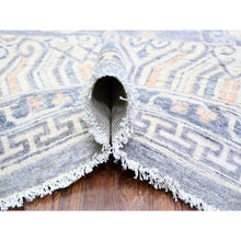 Load image into Gallery viewer, 10&#39;x14&#39;1&quot; Platinum Gray, Soft Wool Hand Knotted, Stone Washed Peshawar With Khotan Design, Oriental Rug FWR440382