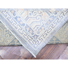 Load image into Gallery viewer, 10&#39;x14&#39;1&quot; Platinum Gray, Soft Wool Hand Knotted, Stone Washed Peshawar with Khotan Design, Oriental Rug FWR440382