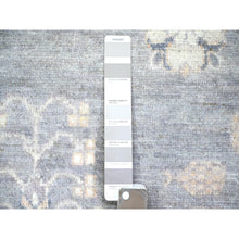 Load image into Gallery viewer, 10&#39;x14&#39;1&quot; Platinum Gray, Soft Wool Hand Knotted, Stone Washed Peshawar with Khotan Design, Oriental Rug FWR440382