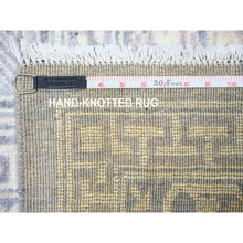 Load image into Gallery viewer, 10&#39;x14&#39;1&quot; Platinum Gray, Soft Wool Hand Knotted, Stone Washed Peshawar With Khotan Design, Oriental Rug FWR440382