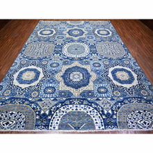 Load image into Gallery viewer, 8&#39;10&quot;x11&#39;8&quot; Air Force Blue, Hand Knotted Finer Peshawar With Mamluk Design, Densely Woven Natural Dyes, Soft Wool, Oriental Rug FWR440412