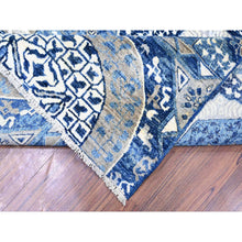 Load image into Gallery viewer, 8&#39;10&quot;x11&#39;8&quot; Air Force Blue, Hand Knotted Finer Peshawar With Mamluk Design, Densely Woven Natural Dyes, Soft Wool, Oriental Rug FWR440412