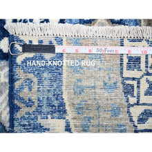 Load image into Gallery viewer, 8&#39;10&quot;x11&#39;8&quot; Carolina Blue, Kazak with Geometric Medallions Design, Hand Knotted, Soft and Shiny Wool, Denser Weave, Vegetable Dyes, Oriental Rug FWR3162