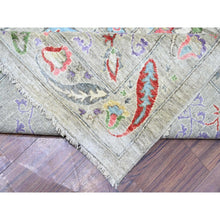 Load image into Gallery viewer, 9&#39;x12&#39;2&quot; Light Beige, Soft And Shiny Wool Hand Knotted, Fine Peshawar With Suzani Design, Natural Dyes Dense Weave, Oriental Rug FWR440418