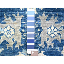 Load image into Gallery viewer, 6&#39;1&quot;x8&#39;6&quot; Sapphire Blue, Organic Wool Hand Knotted, Finer Peshawar With All Over Heriz Design, Densely Woven Natural Dyes, Oriental Rug FWR440424
