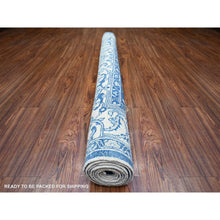 Load image into Gallery viewer, 6&#39;1&quot;x8&#39;6&quot; Sapphire Blue, Organic Wool Hand Knotted, Finer Peshawar With All Over Heriz Design, Densely Woven Natural Dyes, Oriental Rug FWR440424