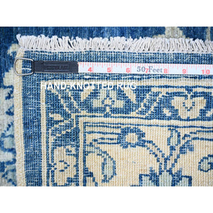 6'1"x8'6" Sapphire Blue, Organic Wool Hand Knotted, Finer Peshawar With All Over Heriz Design, Densely Woven Natural Dyes, Oriental Rug FWR440424